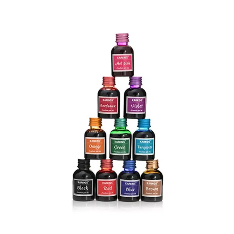 

Free transportation Pure Colorful 30ml Fountain Pen Ink Refilling Smooth Liquid Inks Stationery School 10 colors Student teacher