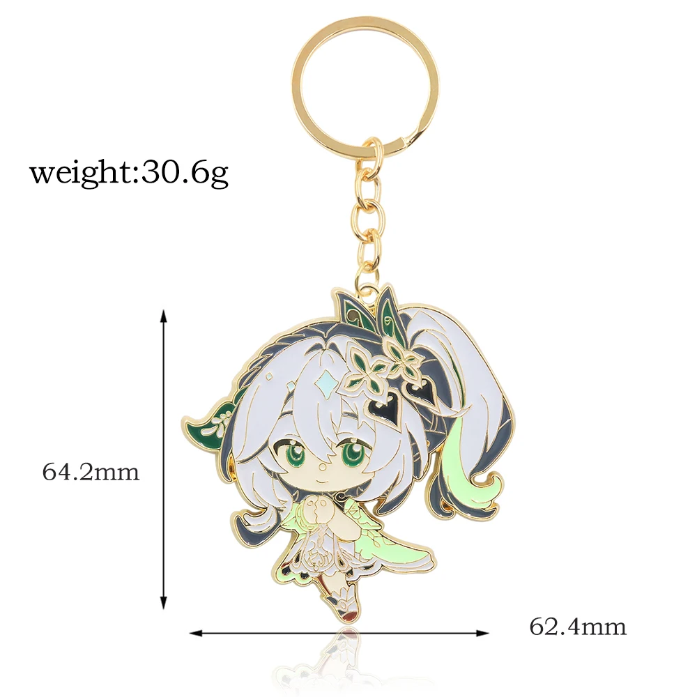 Genshin Impact Nahida Keychain Lesser Lord Kusanali Figure Metal Pendant Keyring for Women Men Jewelry Christmas Gifts images - 6