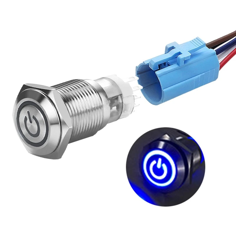 

Push Button Switch Stainless Steel for shell LED Ring Switch 16mm 19mm 22mm 25mm Dropshipping
