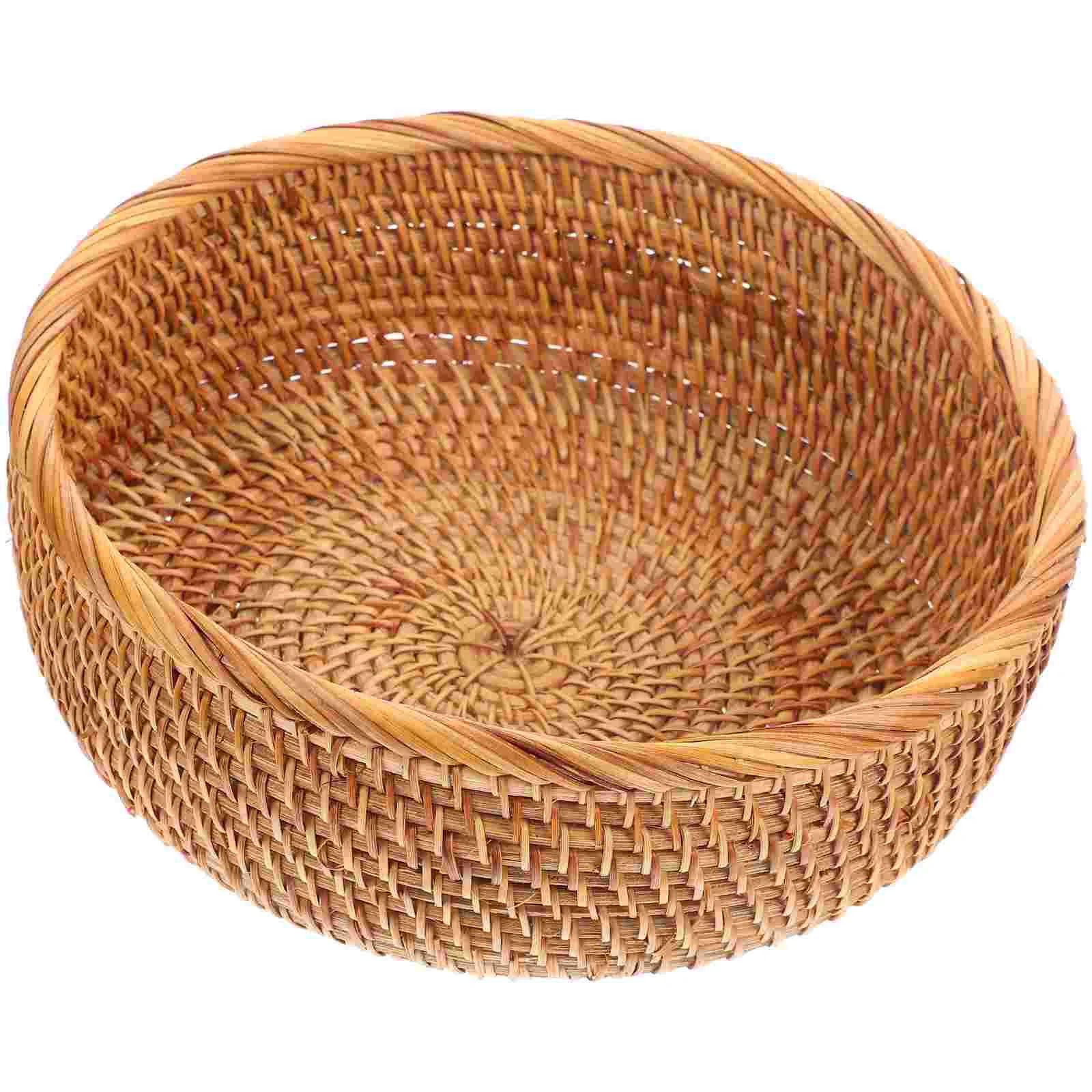 

Basket Woven Rattan Storagebread Multi Function Box Holder Fruits Chic Serving