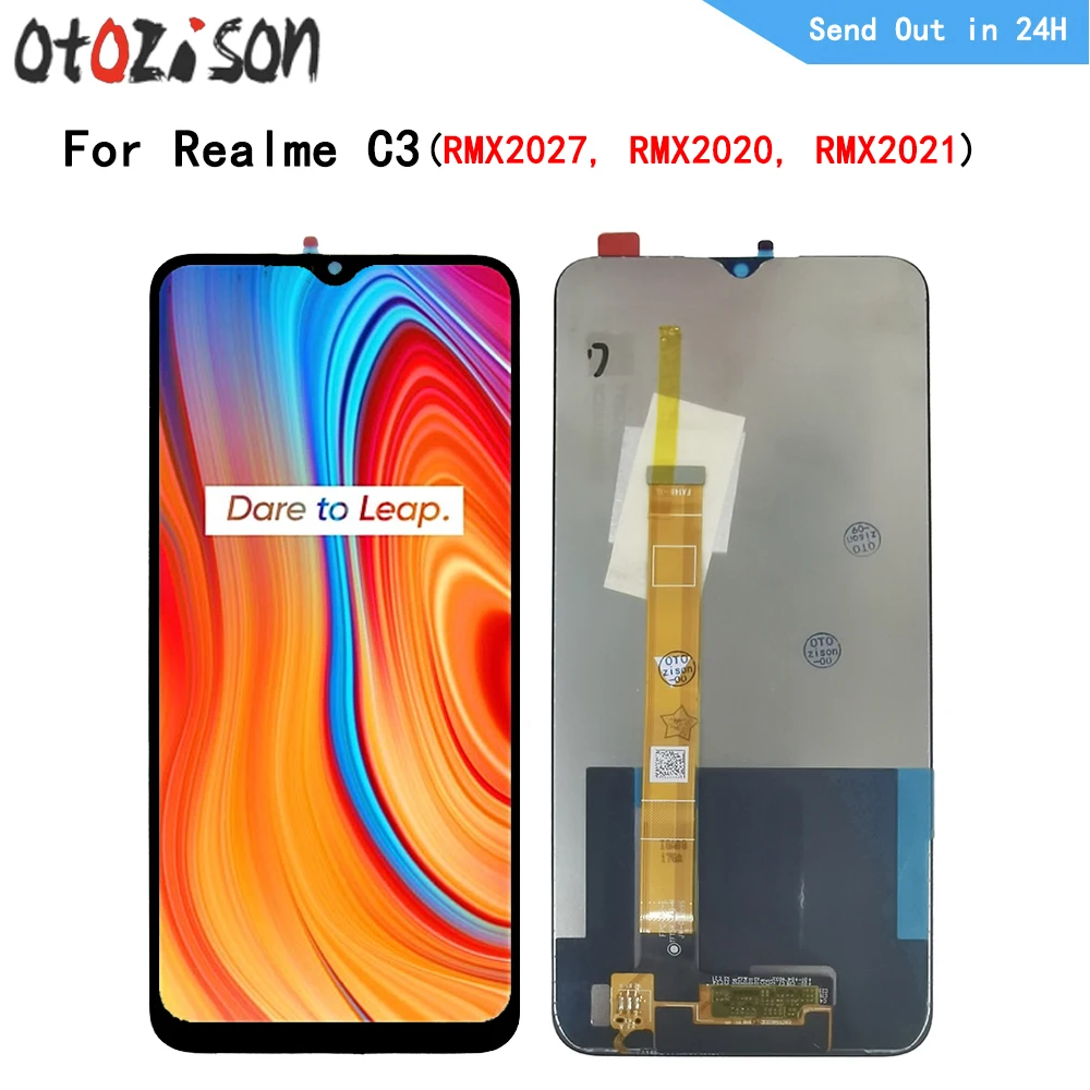 IPS-экран 6,5 дюйма для Oppo Realme C3 RMX2027, RMX2020, RMX2021, ЖК-экран, сенсорная панель, дигитайзер с рамкой в сборе