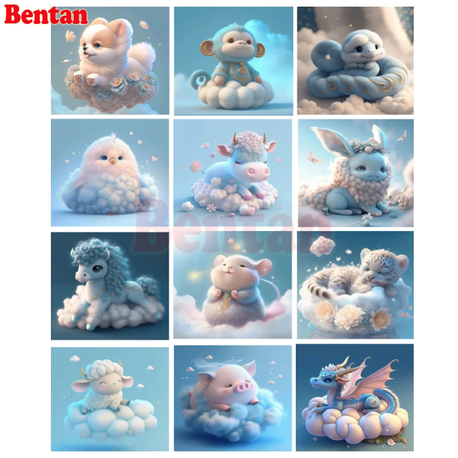 

Алмазная живопись 5D «сделай сам», картина с полными квадратными/круглыми стразами, 12 знаков зодиака, вышивка крестиком, в китайском стиле, искусственный Декор