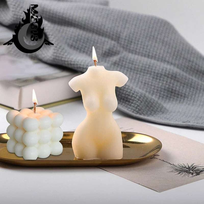 

3D Cube Bubble Scented Candles Female Curvy Body Scented Wax Soy Flameless Handmade Aromatherapy Home Decor Crafts Goddess Gifts