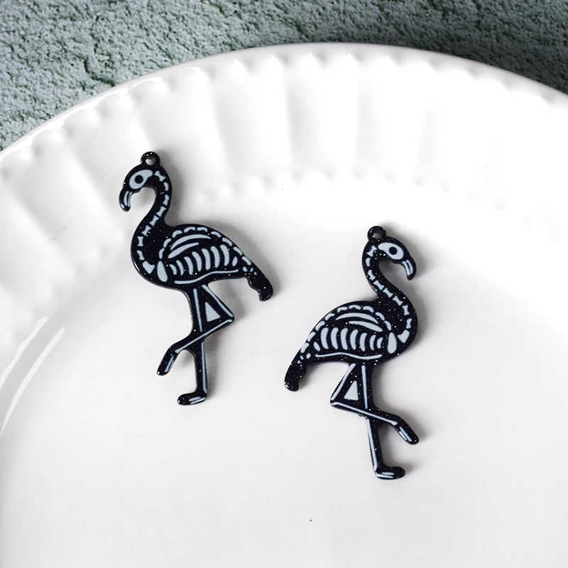 10 шт. Акриловые Черные Подвески в виде черепа животных на Хеллоуин забавная