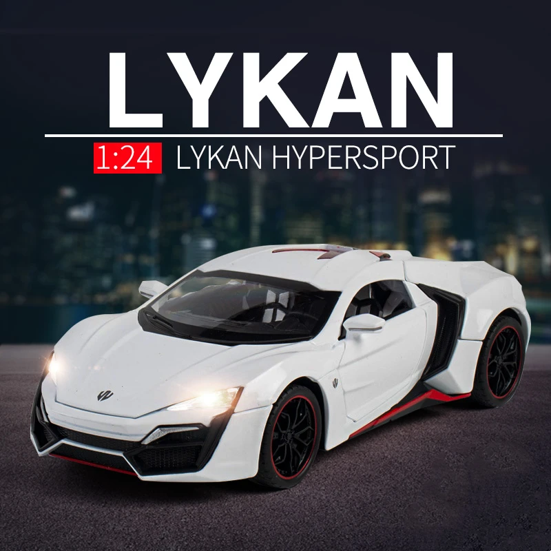 

1:24 Lykan Hypersport модель спортивного автомобиля из сплава, Литые и игрушечные автомобили, металлическая Игрушечная модель автомобиля, коллекция ...