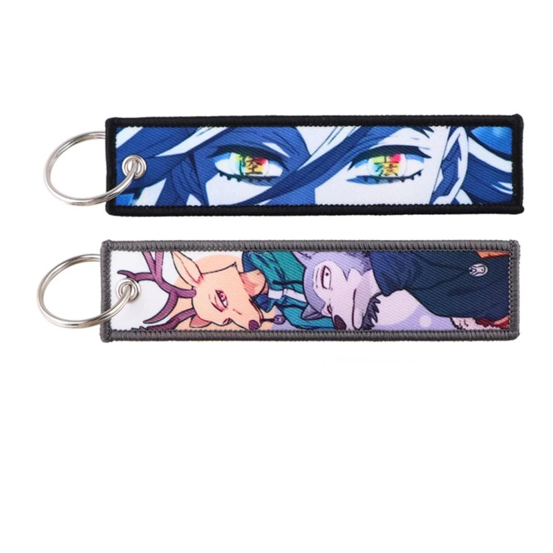 Милые брелки для ключей с вышивкой в японском стиле аниме женщин брелок от машины