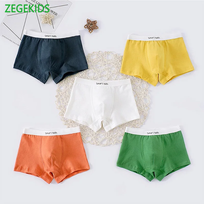 

Boy Panti Children's Underwear Panties for Kids Cartoon Child Shorts Cotton Underpants Solid Color Yellow White Green Orange