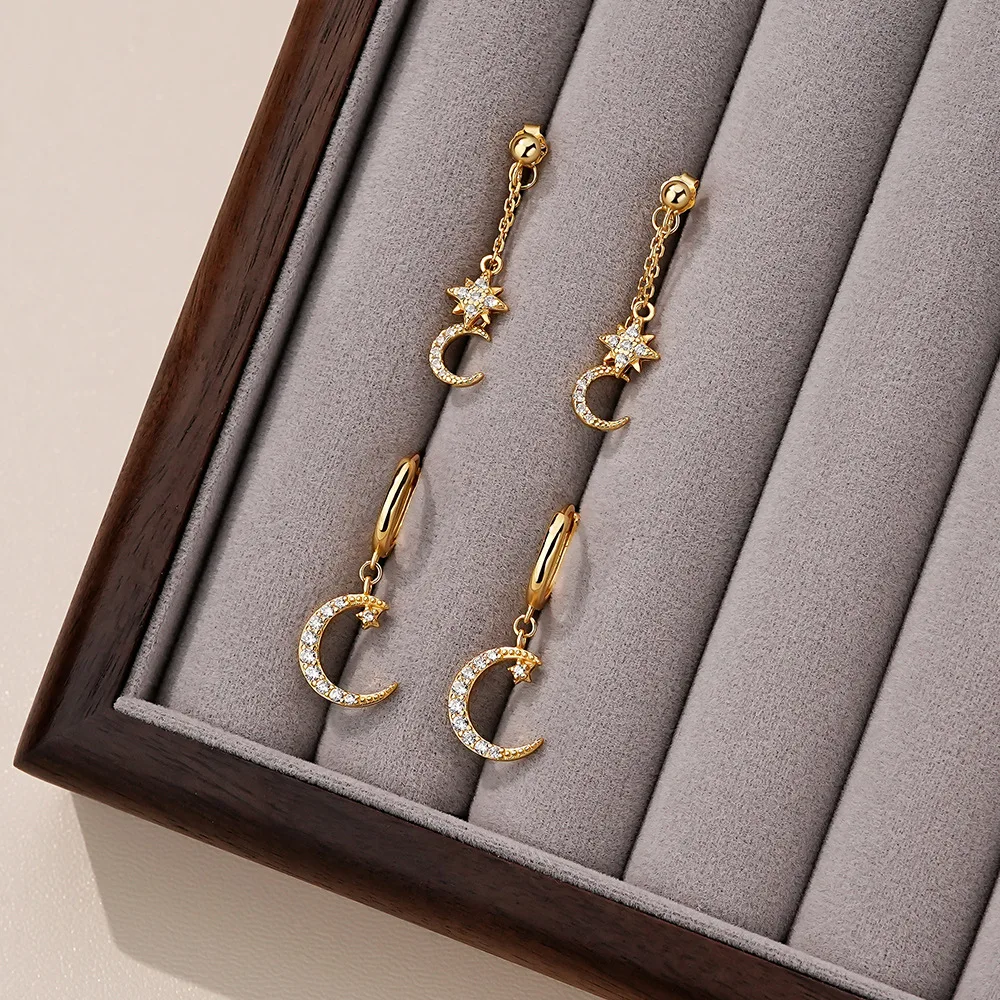 F.I.N.S стерлингового серебра 925 пробы с цирконием звезда луна солнце