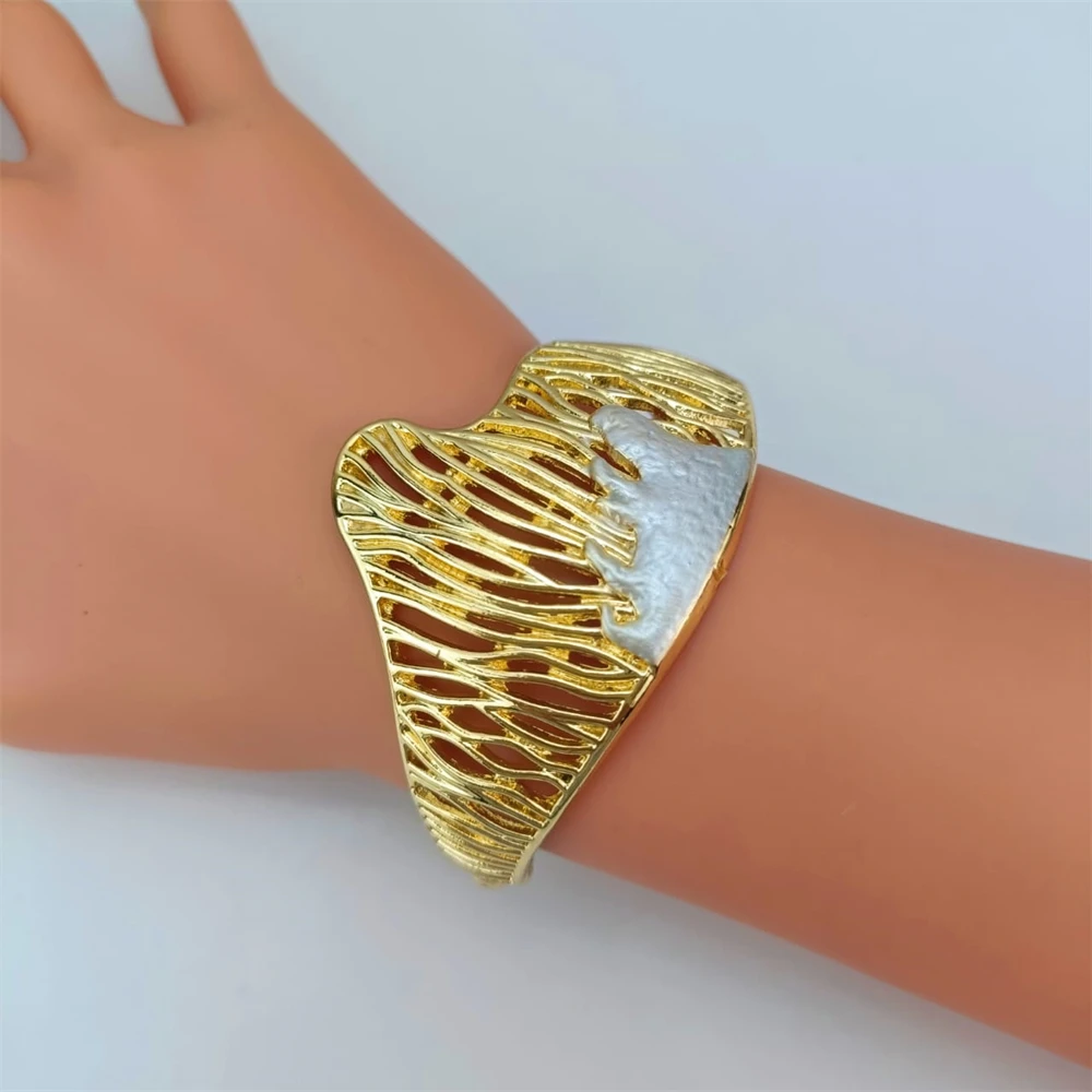 Женский Свадебный комплект из колье и серёг с золотым покрытием