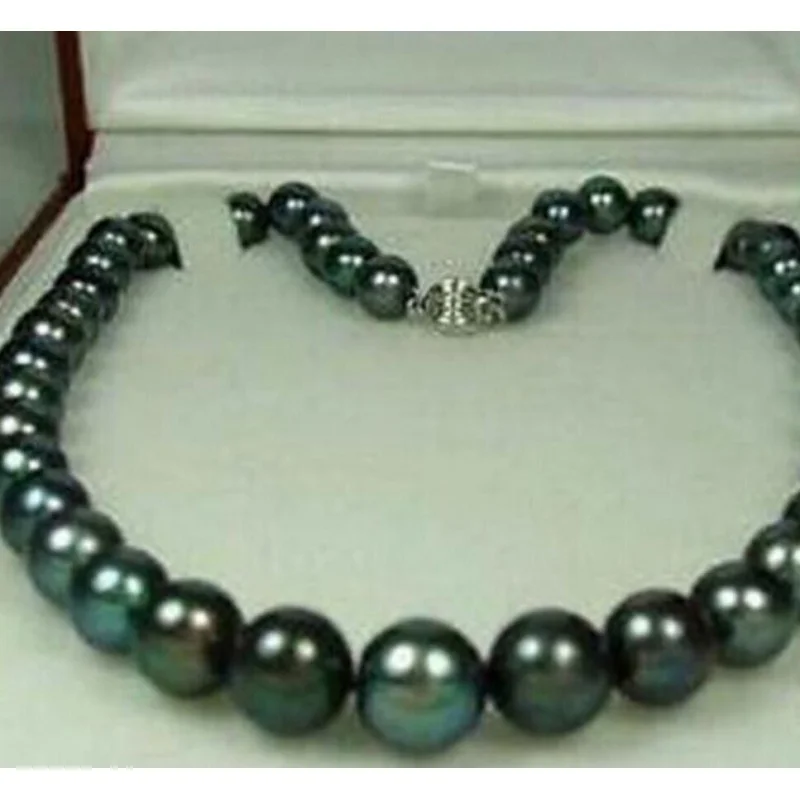 

HOT Sell* Charming!8-9MM Black Natural Pearl Necklace 17";