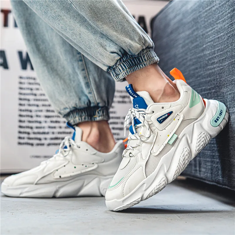 Men Fashion Platform Sneakers Men Street Hip Hop Casual Sneakers Summer Breathable Mesh Male Jogging Shoes Zapatillas Hombre