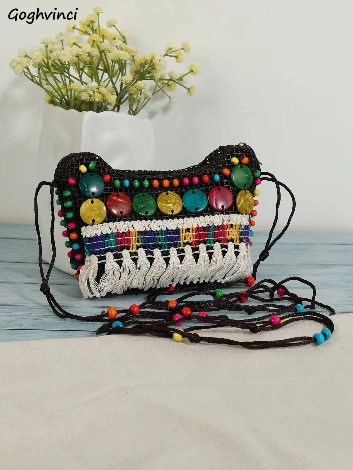 

Женская сумка через плечо с кисточкой, в стиле ретро