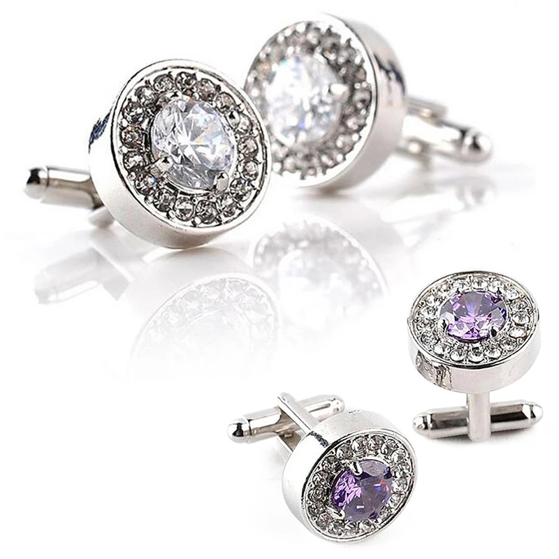 

1 Pair Fashion Diamond Cufflinks Cuff Links Womens Mens Dress Business Wedding Cufflinks Gift Present