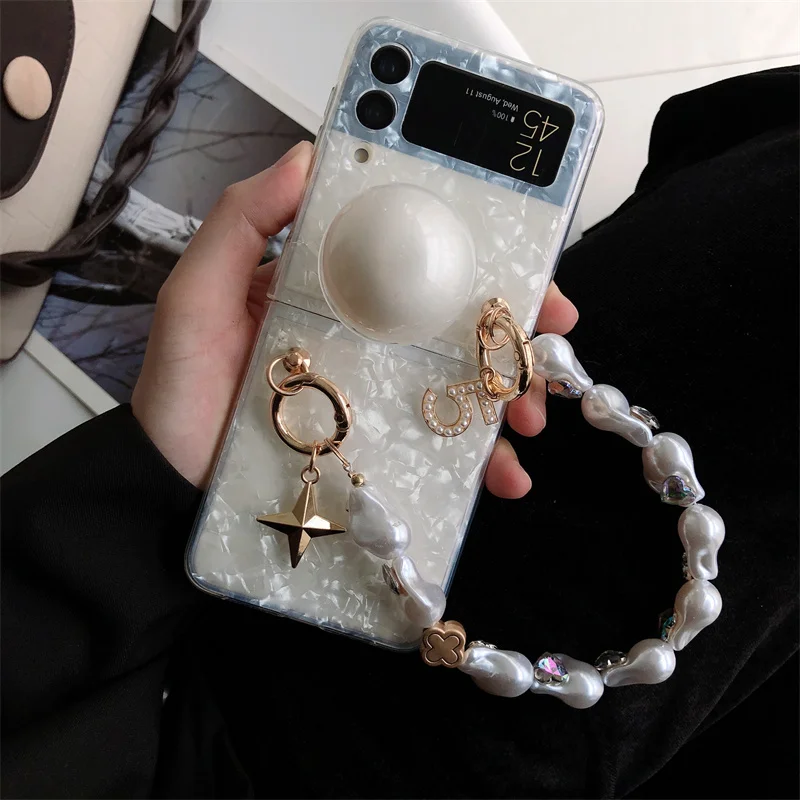 

Регулируемый Чехол для телефона с ремешком через плечо с золотой рамкой для Samsung Galaxy Z Flip 3 5G роскошный чехол с бриллиантами овальными криста...