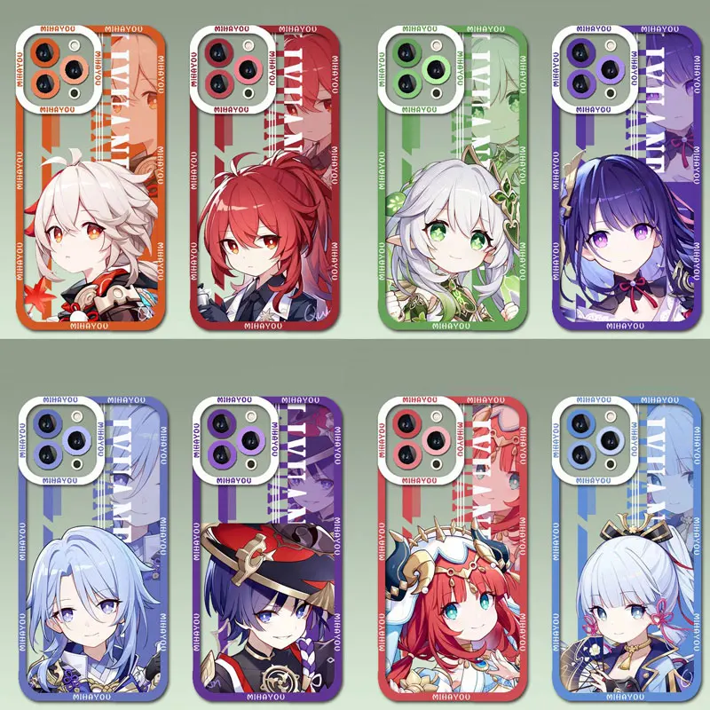 Для OPPO A76 чехол oppo A96 A52 A72 A92 A54S A16 A16S A15 A15S A7 мягкий чехол Genshin Impact Raiden Ayato Noelle Keqing чехол для телефона