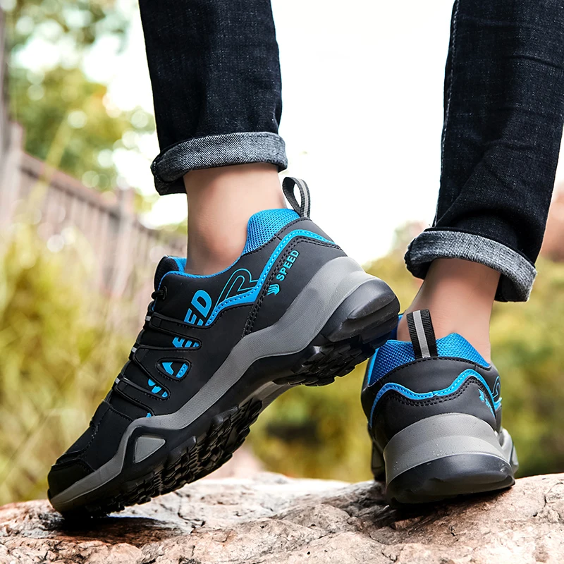 STRONGSHEN Men's Hiking Shoes Outdoor Waterproof Non-slip Trekking Climbing Hunting Tactical Sneakers Wear-resistant Sport Shoes