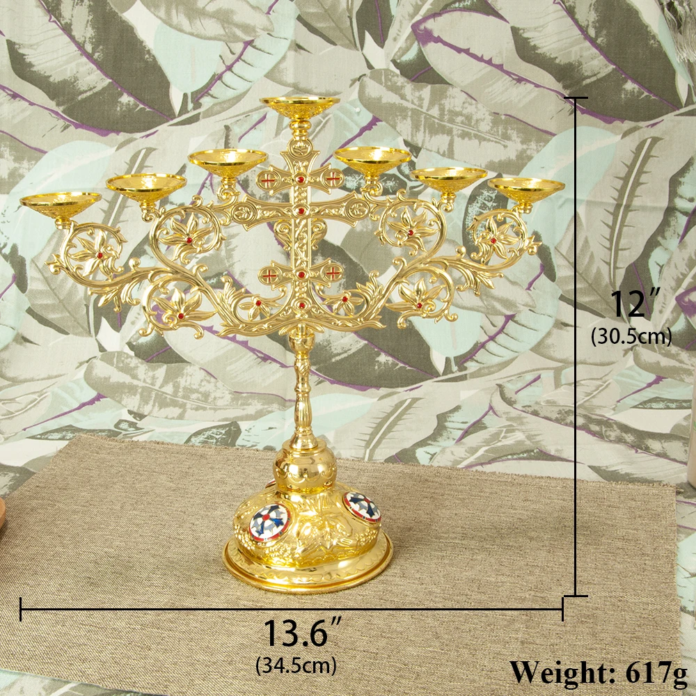 

Позолоченный православный семисвечник