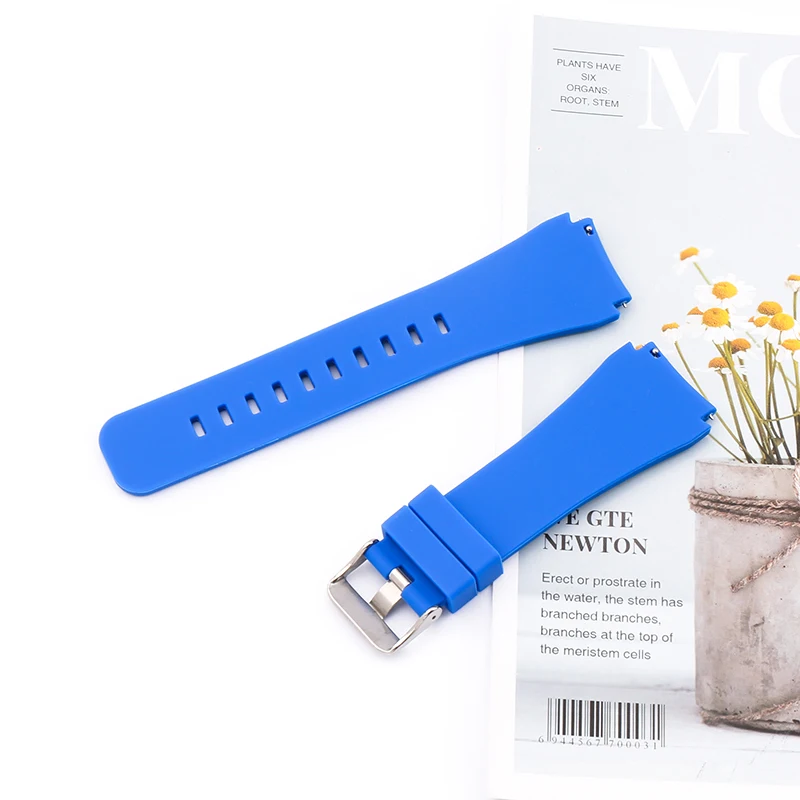 Men's and women's silicone band 22mm needle buckle Suitable for Samsung watch 46mm smart waterproof rubber watch band S4