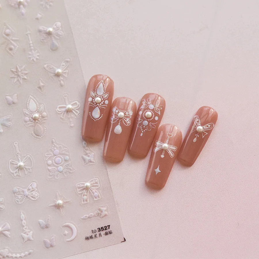1 шт. лазерные наклейки для ногтей лука звезда луна жемчуг тотем сердце