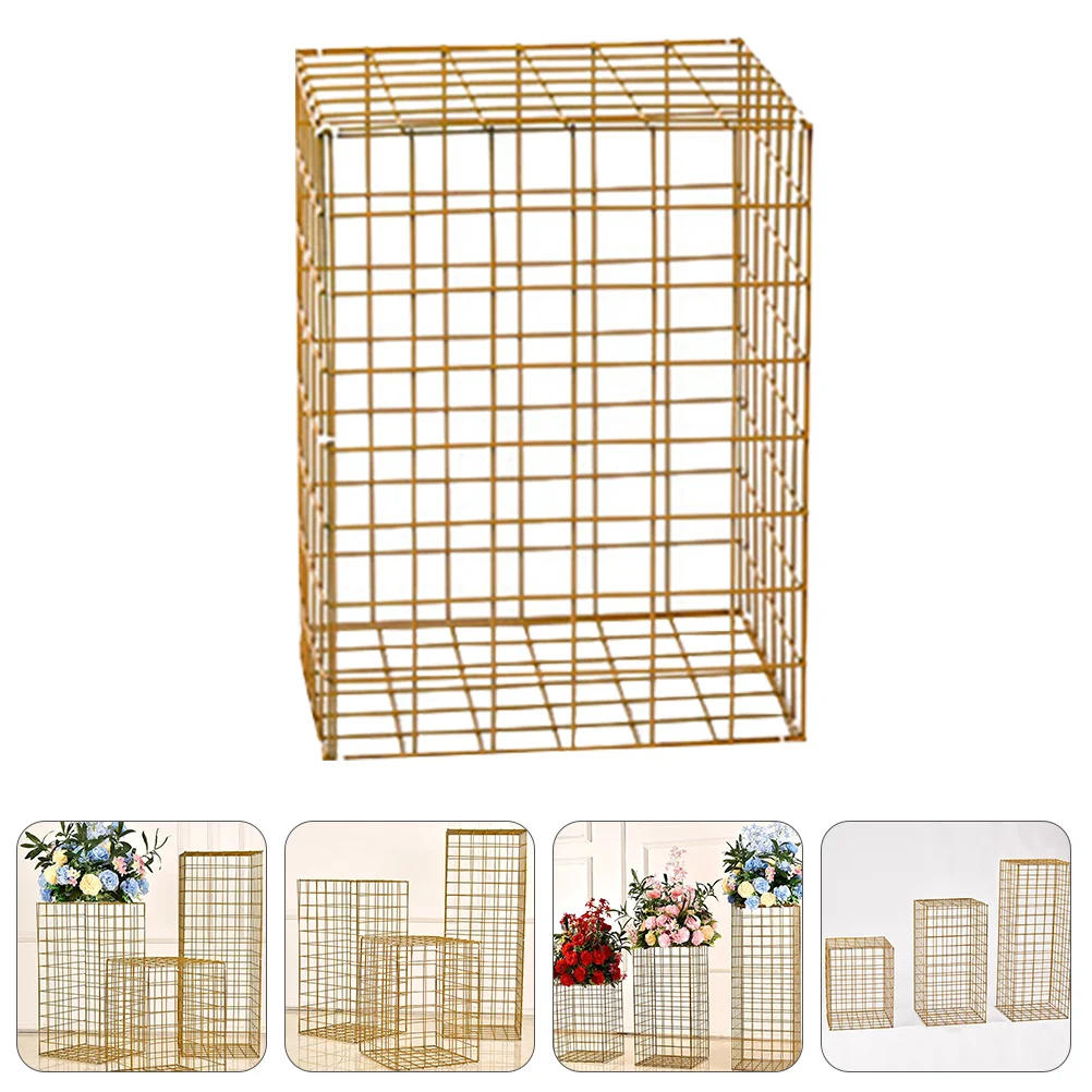 

Decorative Floor Vase Wedding Flower Stand Grid Frame Box Vases Party Balloon Display Holder Square Style Guide