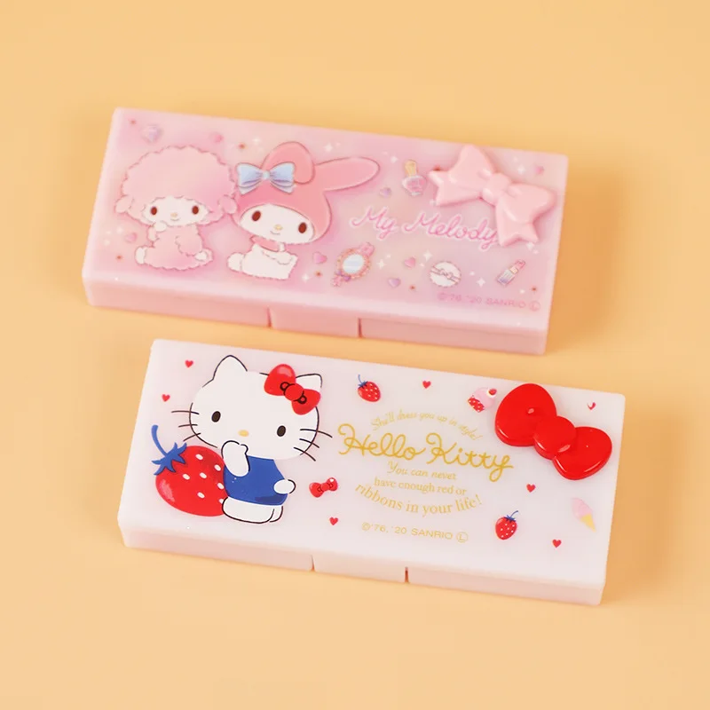 

Kawaii Sanrio My Melody Cartoon Cosmetic Storage Box Mini Portable Carry-on Desktop Storage Box Small Jewelry Storage Box Gift