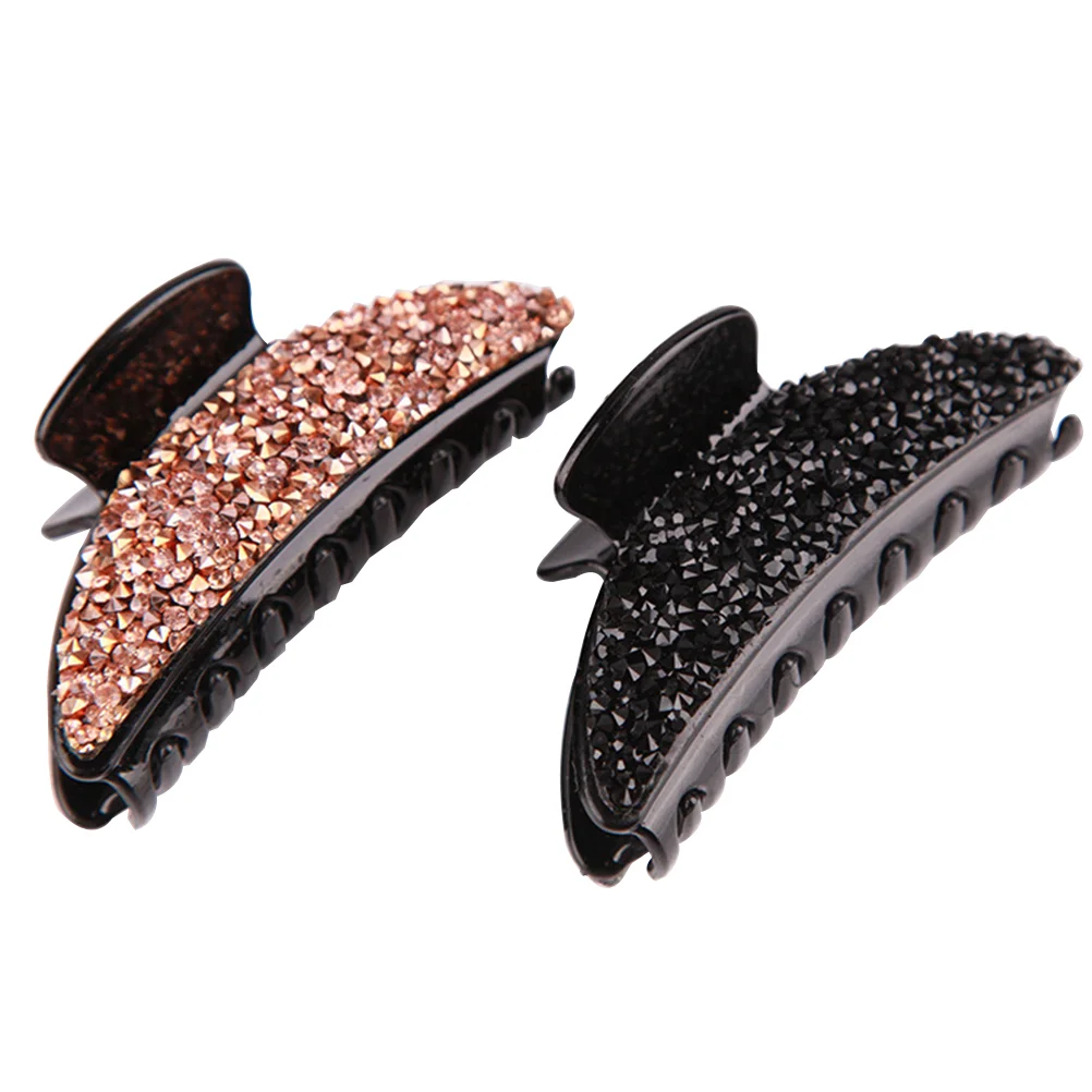 

Hair Clipsclaw Women Girls Big Banana Jeweled Claws Thin Fine Accessories Thick Crystal