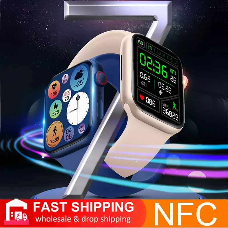 

2022 IWO Original Series 7 Smart Watch NFC Function Dial Call 44 MM 1.82" Sport Smartwatch Men Women Gift For Android IOS N