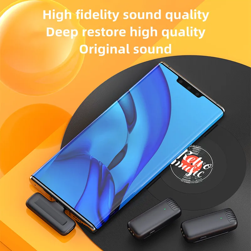 Беспроводной петличный компактный микрофон для записи видео заряжаемый