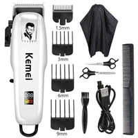 kemei electric hair clipper hair cut wireless trimmer men professional clipper machine rechargeable hair cut barber 809a pg