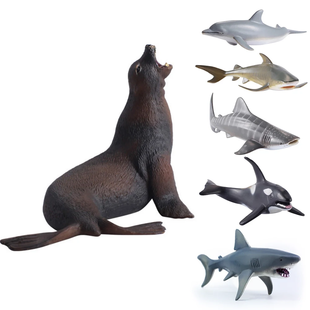 Морские животные дельфин краб Акула технические фигурки океан морской аквариум