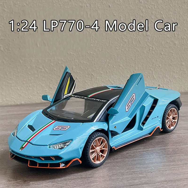 

1:24 Lamborghinis Lp770-4 Sports Car Model Metal Car Simulation Sound And Light Alloy Toy Car Children Birthday Gift Collection