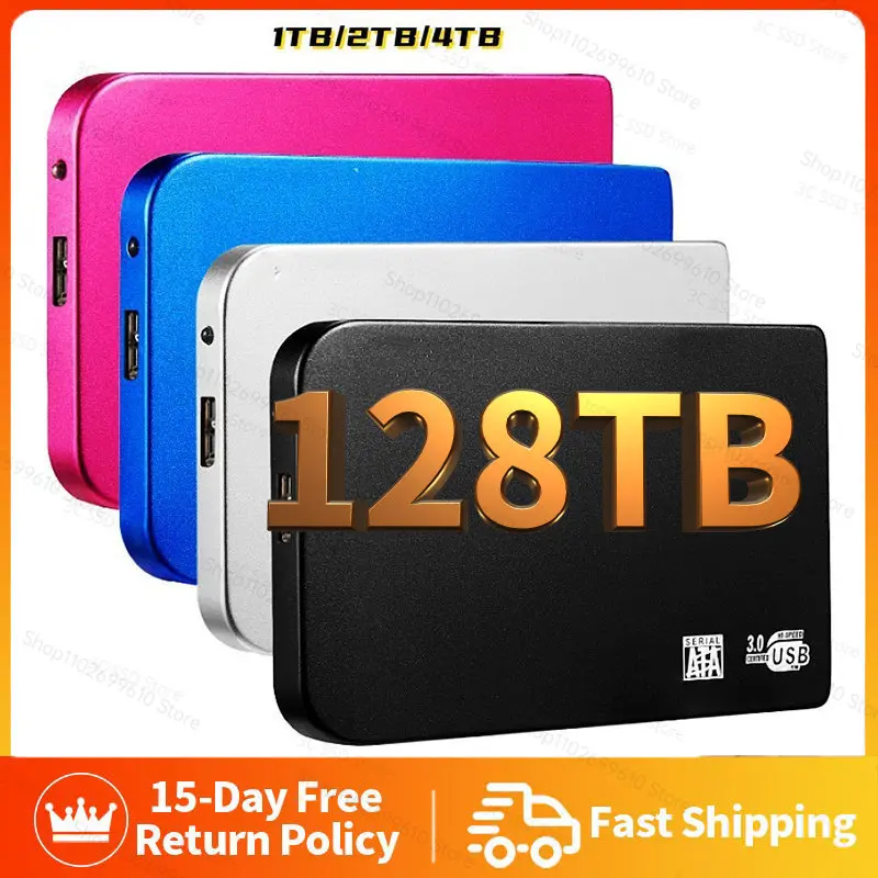 

High-Speed Portable Mini 1TB 128TB SSD External Solid State Drives USB3.0 Hard Drive Mass Capacity Hard Dosk For Laptop Macbook