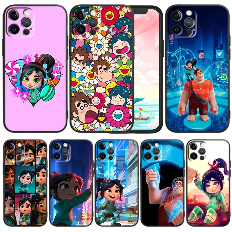 

Winthrop Wreck-It Ralph Phone Case For iPhone 14 13 12 Mini 11 XS Pro Max X XR 8 7 6 Plus 5 SE 2020 Black Funda TPU Cover