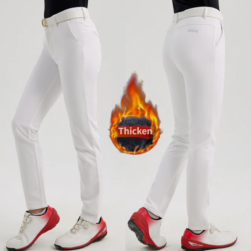 

Oclunlc Golf Women's Plush Pants Autumn and Winter Golf Long Pants Women's Thickened Slim Sports Trousers Golf Clothes Women