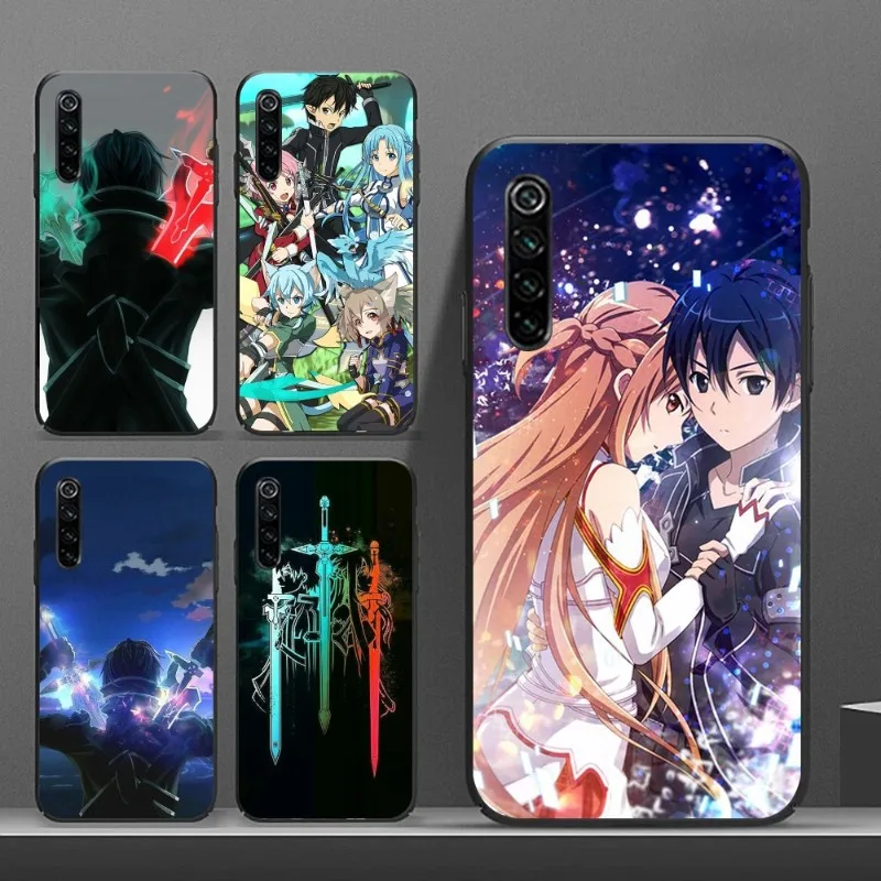 Мягкий черный чехол для телефона с изображением Sword Art Online SAO Realme GT 2 9i 8i 7i Pro X50 X2 C21 C20