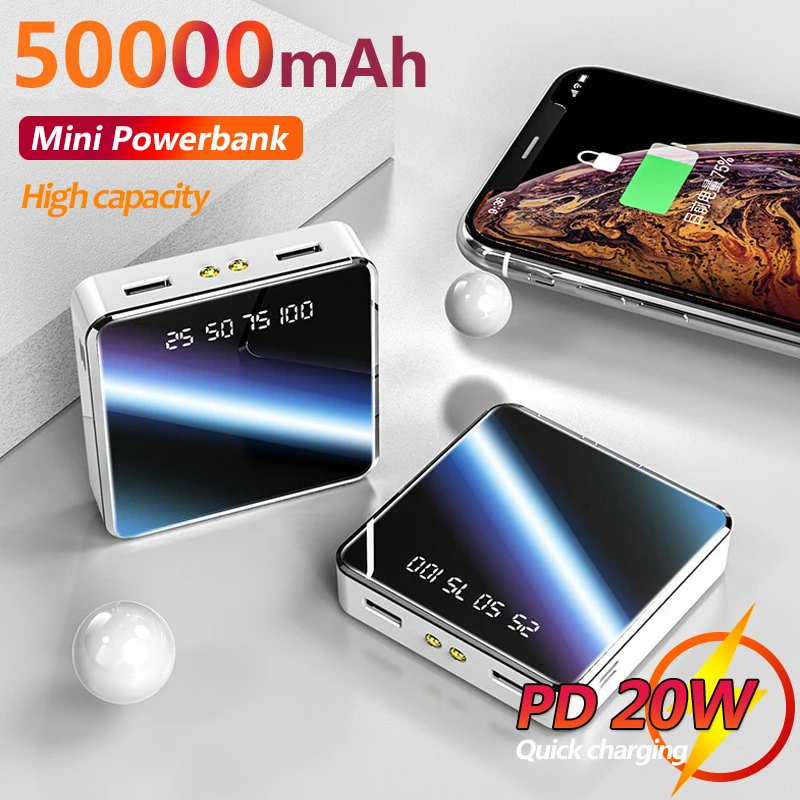 

Mini Power Bank 50000mAh Fast Charging Portable LED Light External Battery Charger for IPhone Xiaomi Samsung