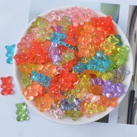10pcs slime charms cute mini bear resin plasticine slime accessories beads making supplies for kids diy scrapbooking crafts