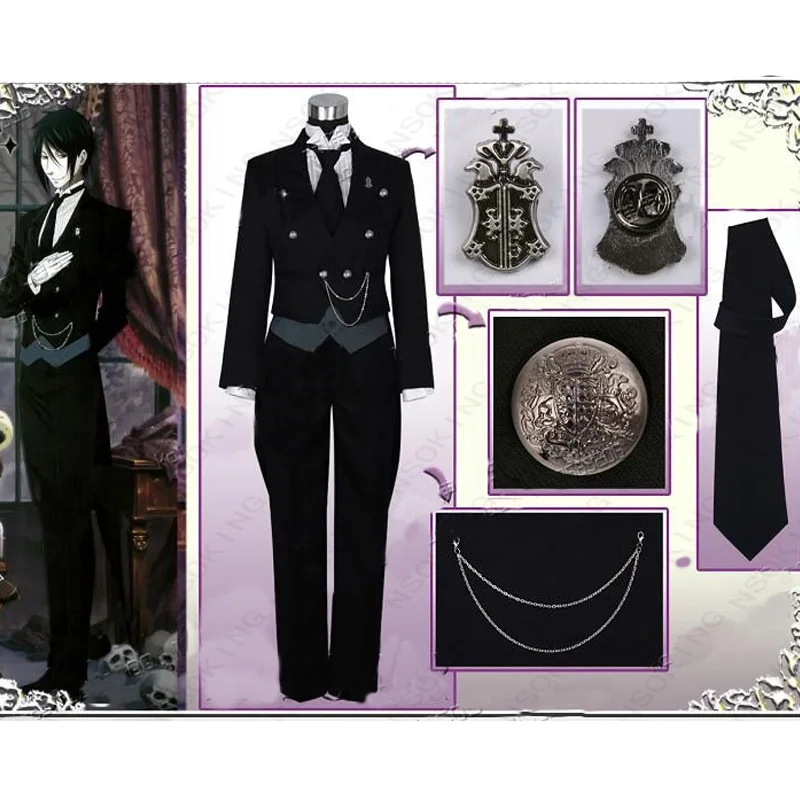 Black Butler Cosplay Sebastian Michaelis Costume Custom Made