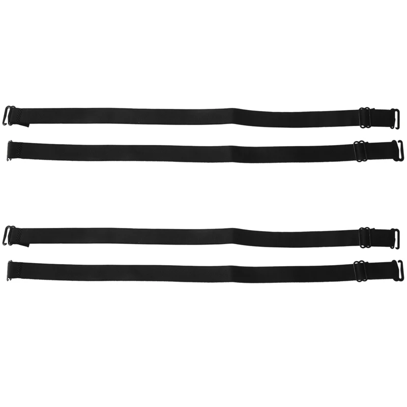 

Black Elastic Fabric Metal Hook End Bra Straps 2 Pair For Ladies