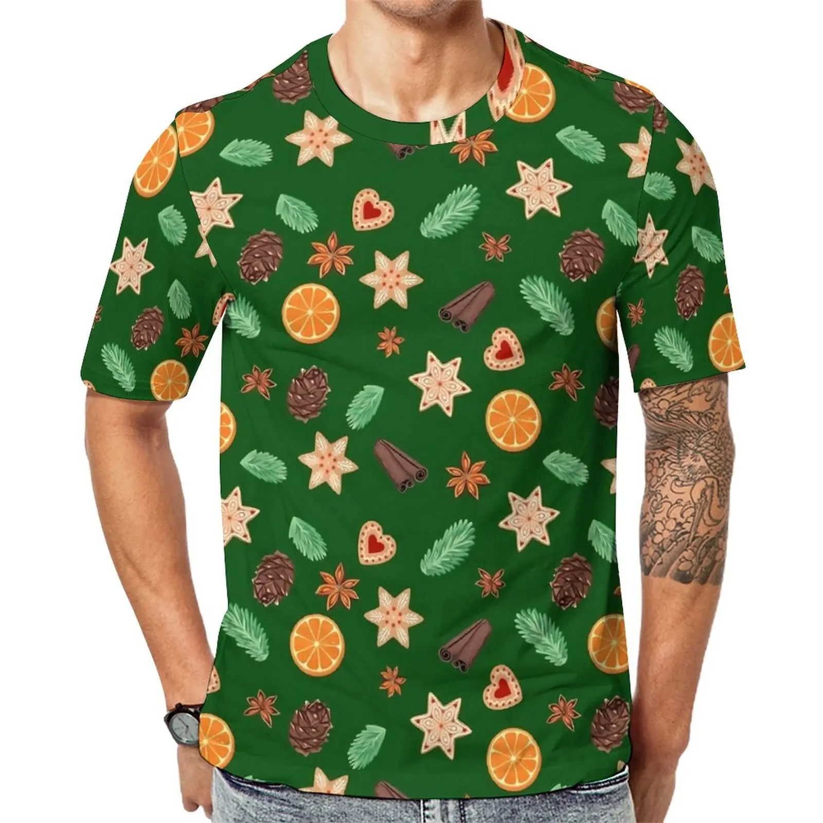 

Christmas Pine Cones T-Shirt Festive Fall Print Essential T Shirts Crew Neck Hip Hop Tee Shirt Original Custom Clothes Plus Size