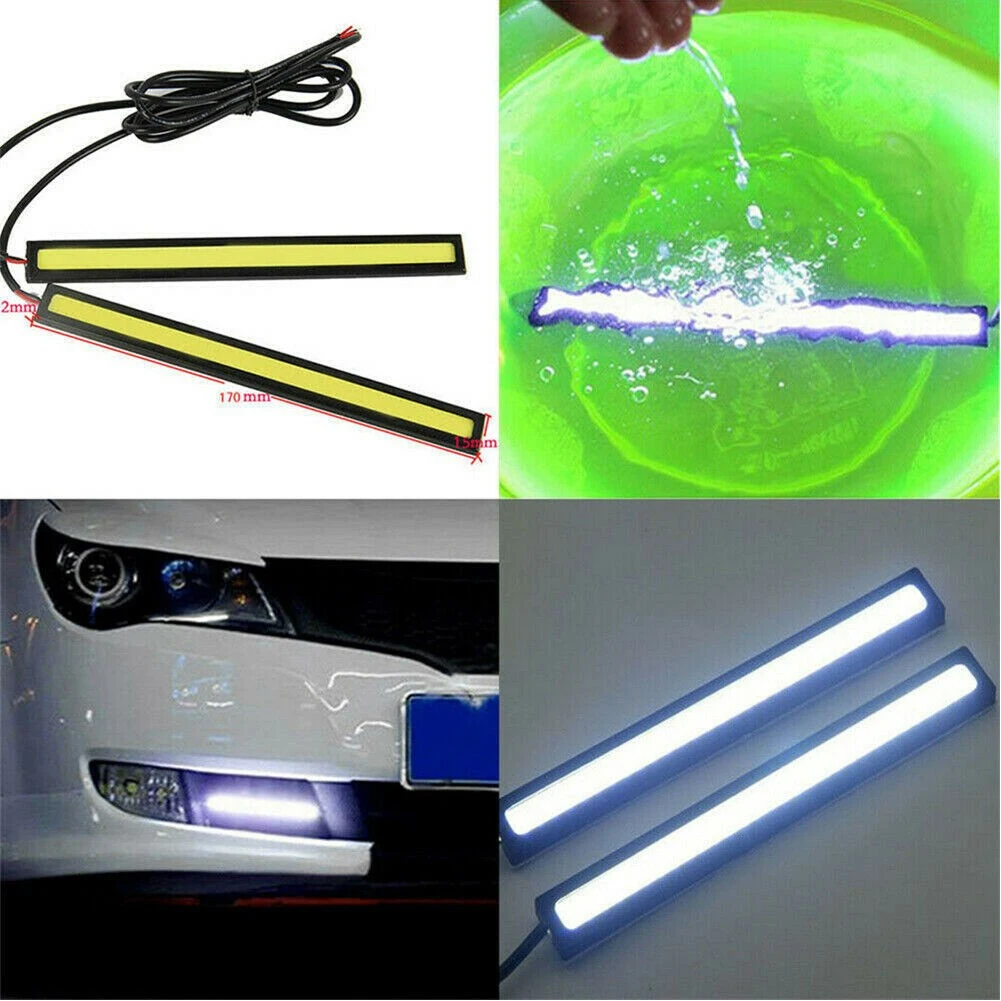 

6 Pcs Car Interior White Strip Lights12V LED Bar Lamp Waterproof Van Caravan Boats Car Daytime Running Light Strip