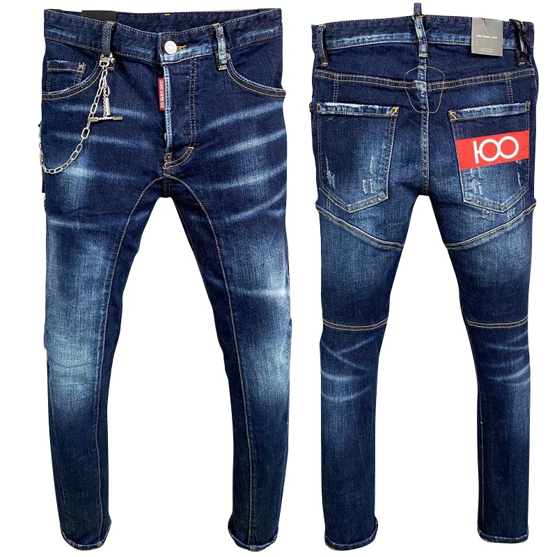 Мужские джинсовые брюки cheiписьменпер dsq A608 стандартные итальянские