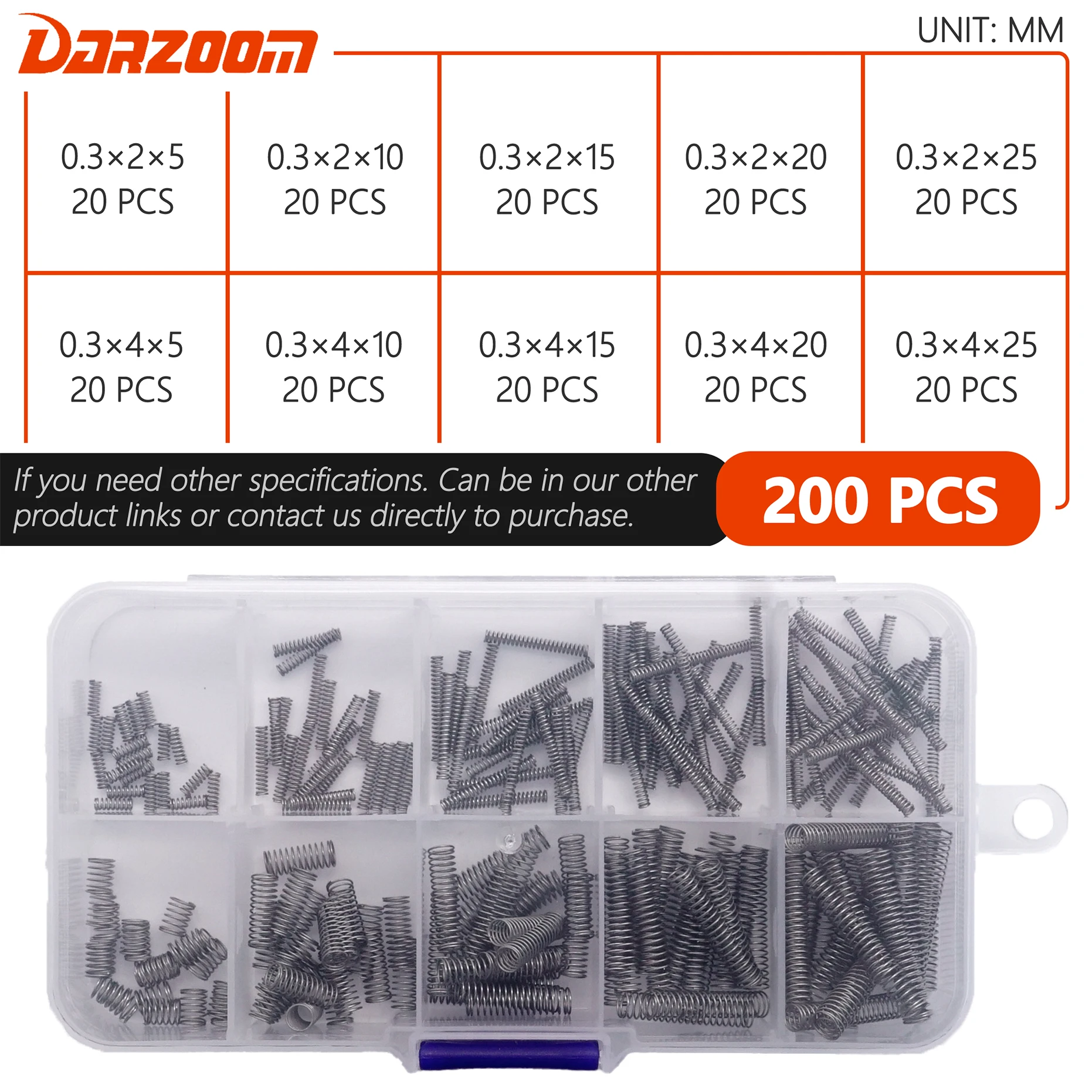 

Набор пружин сжатия из нержавеющей стали 304