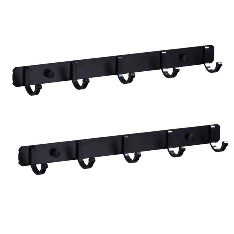 

Настенная кухонная вешалка для хранения, 2 шт., Черная Вешалка из нержавеющей стали для ванной комнаты, крючок для пальто, крючок для халата