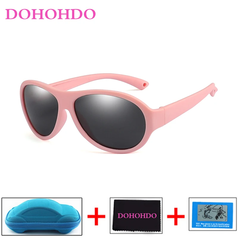 

DOHOHDO 2023 новые детские поляризационные солнцезащитные очки для мальчиков и девочек UV400 силиконовые безопасные детские очки TR90 квадратные очки детские солнцезащитные очки