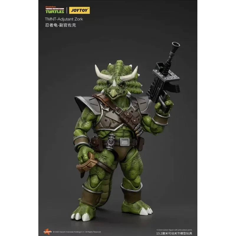 Фото В наличии: Фигурка JOYTOY 1/18, Черепашки, Капитан Зоракс, Адъютант Зорк, Пехотинец Трицератон, Кейси, аниме-игрушка. №5
