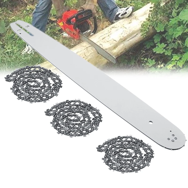 

20-дюймовая планка с 3 звеньями Цепи пилы 3/8 72DL 63 дюйма для STIHL MS290