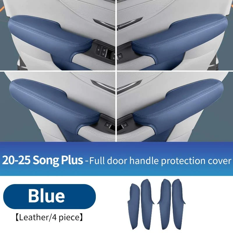 

Для Byd Song Plus Seal u Dmi Ev 2020-2025 защитные чехлы для дверных ручек автомобиля, кожаные противоскользящие аксессуары для украшения интерьера