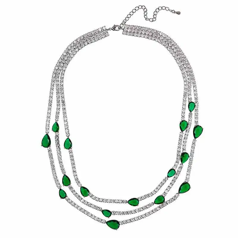 Комплект из колье и серёг с фианитом