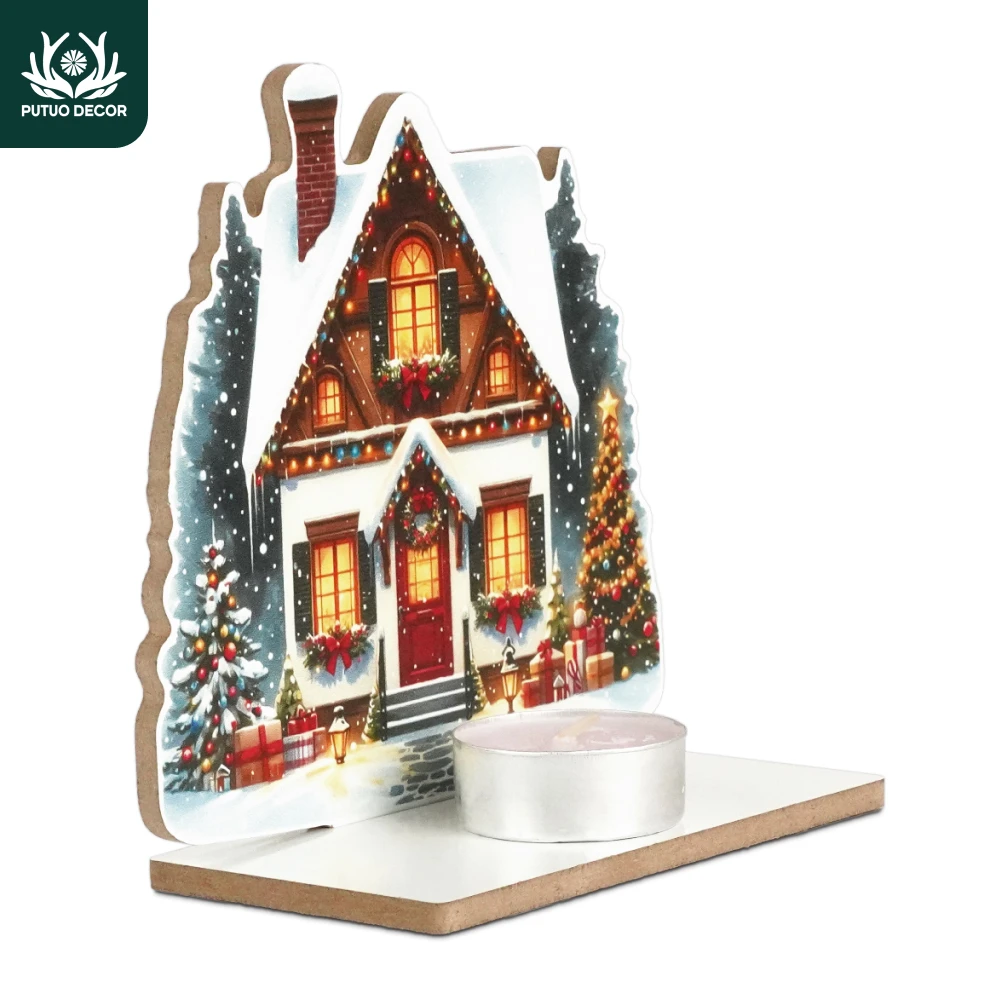 Putuo Decor 1 шт. художественный деревянный декор стола подсвечник с рождественским
